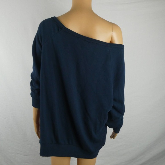 Torrid Navy Off the Shoulder Pullover Sweater Sweatshirt Plus Size 1 1XL 1X Blue - Picture 12 of 12